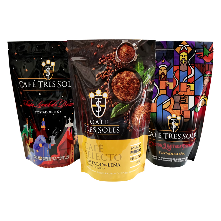Custom Digital Printed 16oz (1lb) Stand Up Coffee Pouch with Valve (PET/VMPET/PE)