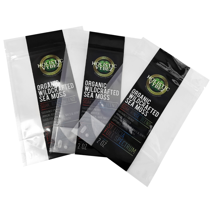 Custom Digital Printed High-Clarity Stand Up Pouch with Window for Dried Sea Moss & Superfood Powders Gallery 5