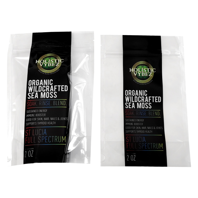 Custom Digital Printed High-Clarity Stand Up Pouch with Window for Dried Sea Moss & Superfood Powders Gallery 6
