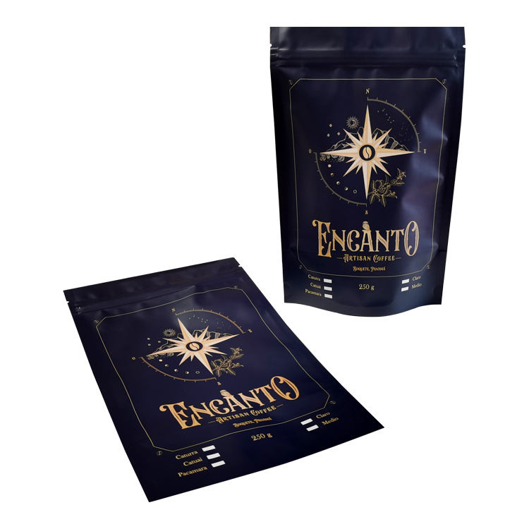 Custom Printed Matte Stand-Up Coffee Pouch (MATOPP/VMPET/PE) with Degassing Valve for 250g Specialty Beans Gallery 3