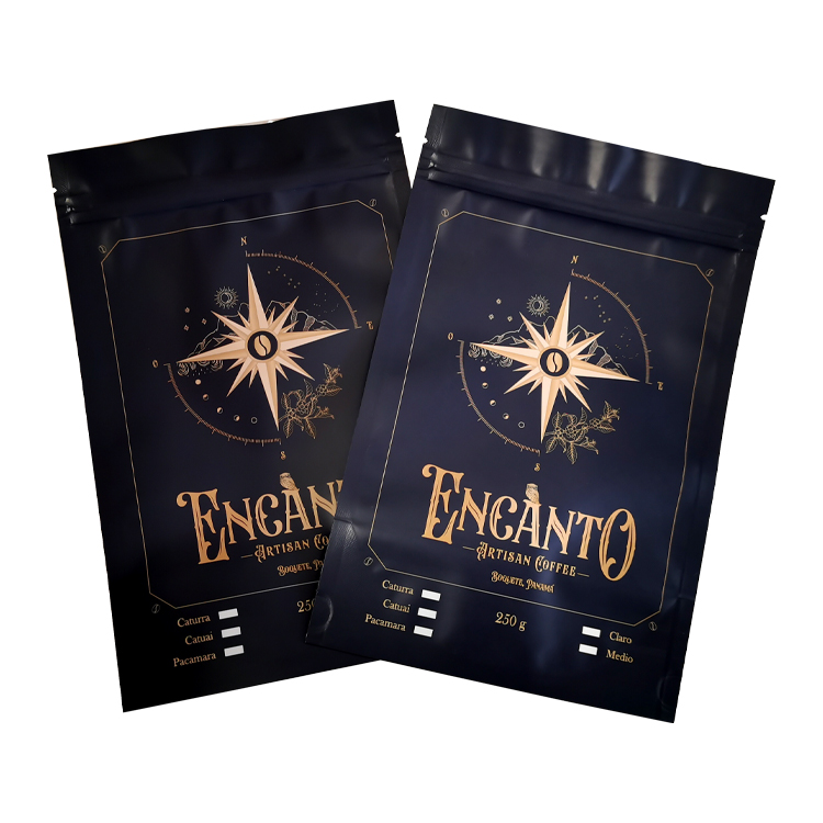 Custom Printed Matte Stand-Up Coffee Pouch (MATOPP/VMPET/PE) with Degassing Valve for 250g Specialty Beans Gallery 4