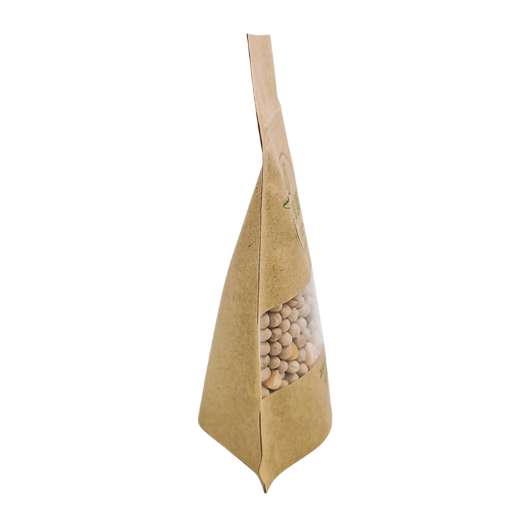 Custom Printed Brown Kraft Stand-Up Pouch with Full Horizontal Window for 6oz Nuts & Seeds Gallery 6