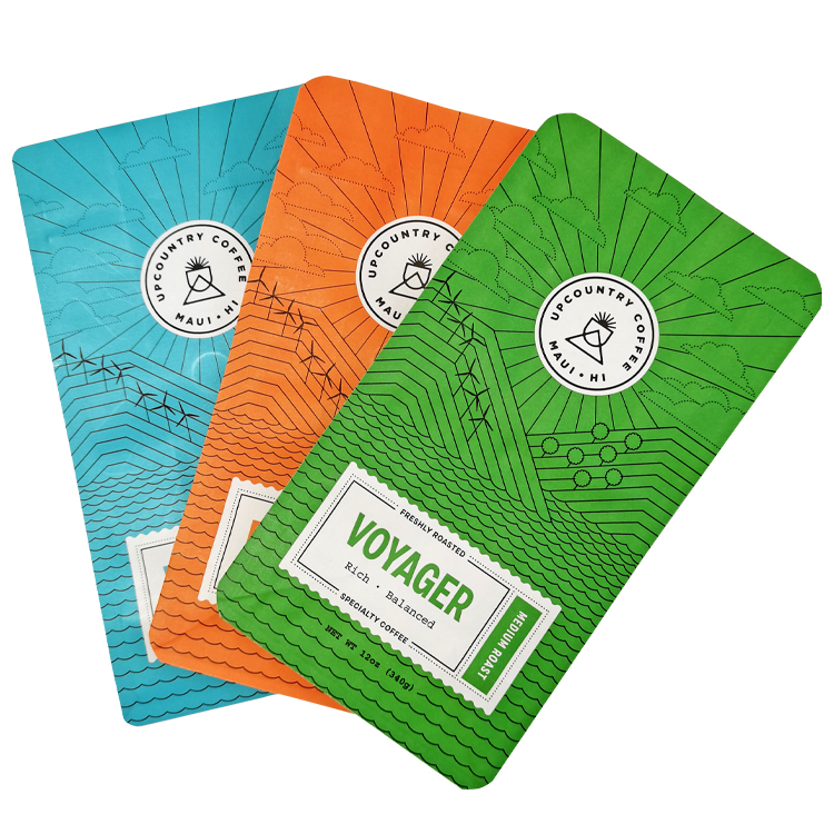 Custom 100% Compostable Flat Bottom Coffee Pouch (White Kraft/PLA) with PLA Valve & Zipper for 12oz Beans Gallery 5