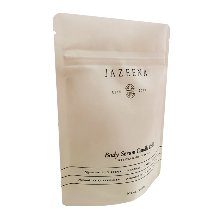 Custom 100% Compostable Microwave-Safe Stand-Up Pouch for 120g Body Serum Candle Refills Gallery 4