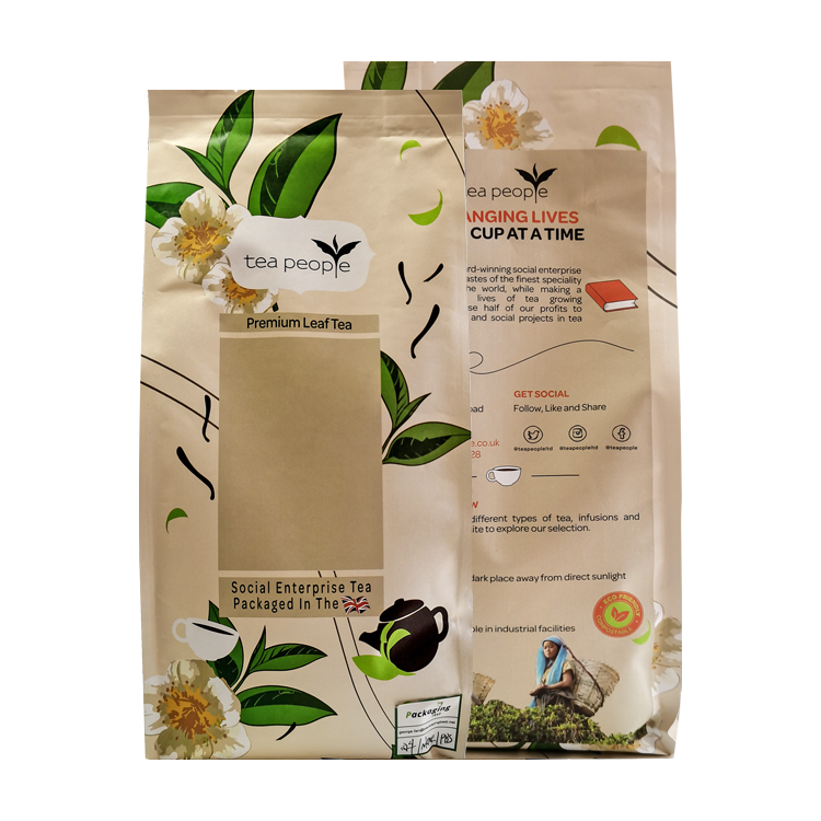 Custom 100% Compostable Side-Gusset Bulk Tea Bag (Kraft/NKME/PBS) for Commercial Loose Leaf Tea