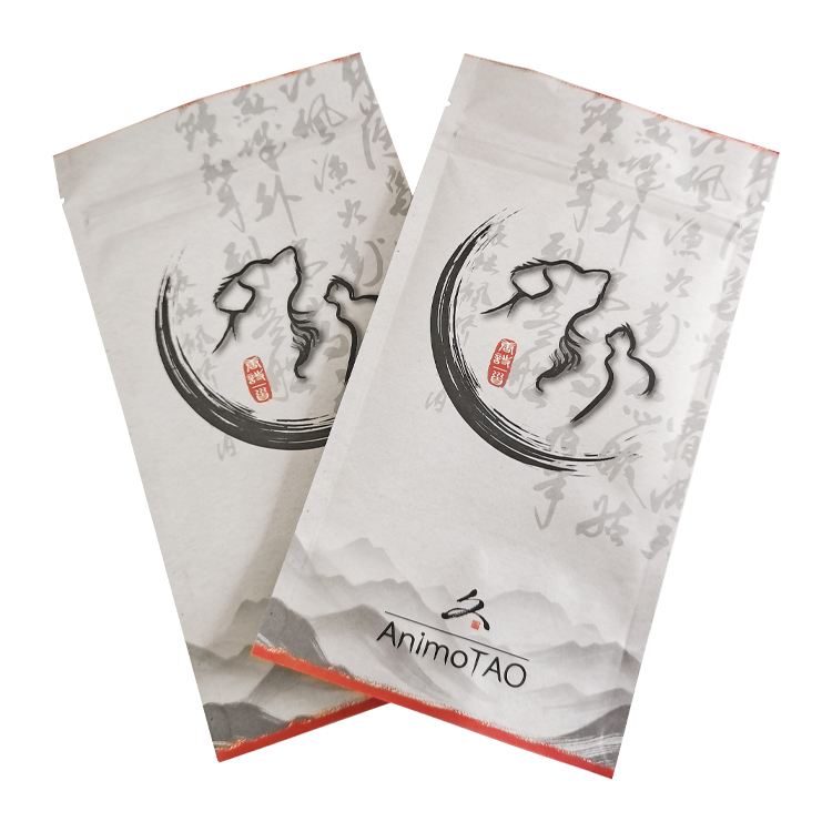 Custom 100% Compostable White Kraft Stand-Up Pouch (120 Micron) with PLA Zipper for Pet Herbal Supplements & Botanicals Gallery 5