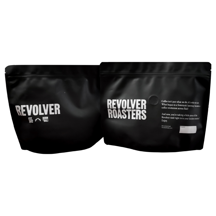 Custom 100% Recyclable Soft-Touch Stand-Up Coffee Pouch with Valve for Specialty Beans Gallery 2
