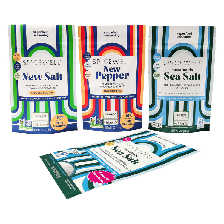 Custom Digital Printed 100% Compostable Stand-Up Pouch (NK/Kraft/NKME/PBS) for 5oz Gourmet Seasonings & Mineral Salts Gallery 3