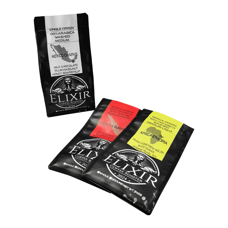 Custom Digital Printed 100% Recyclable Flat Bottom Coffee Pouch (Mono-PP) with Valve & Zipper for 12oz Beans Gallery 3