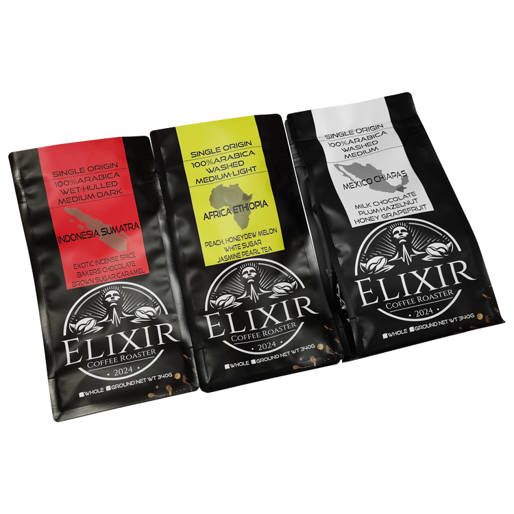Custom Digital Printed 100% Recyclable Flat Bottom Coffee Pouch (Mono-PP) with Valve & Zipper for 12oz Beans Gallery 5