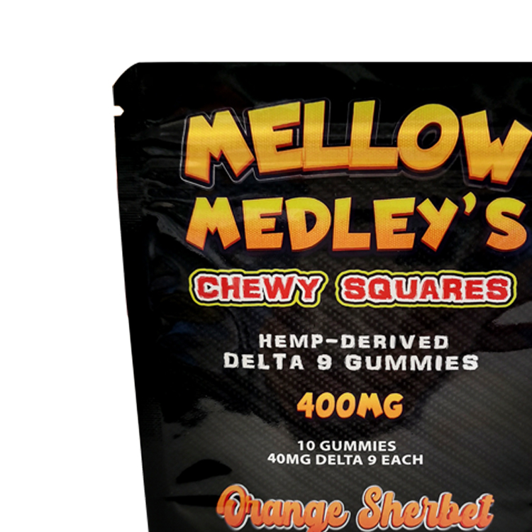 Custom Digital Printed Glossy Stand-Up Pouch (PET/VMPET/PE) with Zipper for 10ct Hemp Delta-9 Gummies & Edibles Gallery 6