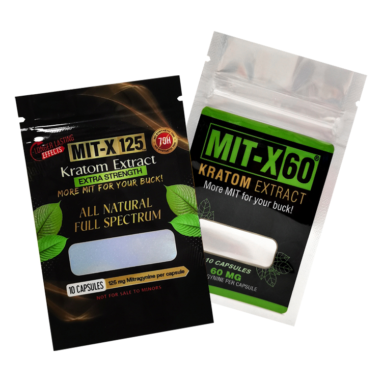 Custom Digital Printed Holographic 3-Side Seal Pouch (7x10.8cm) with Clear Window for 10ct Supplement Capsules Gallery 6