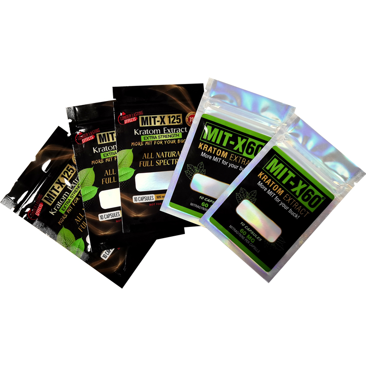 Custom Digital Printed Holographic 3-Side Seal Pouch (7x10.8cm) with Clear Window for 10ct Supplement Capsules Gallery 4