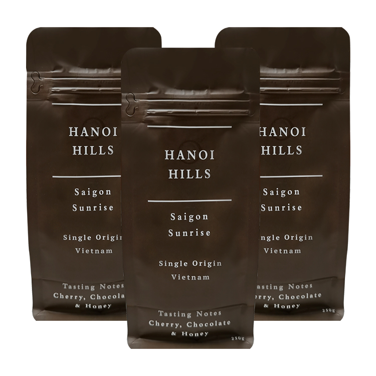 Custom Digital Printed Matte Flat Bottom Coffee Pouch with Valve & Side Zipper for 250g Specialty Beans Gallery 6