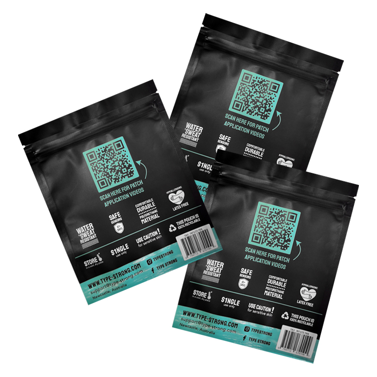 Custom Digital Printed Matte Flat Pouch (120 Micron) with Zipper for 20ct Medical Device Adhesive Patches Gallery 4