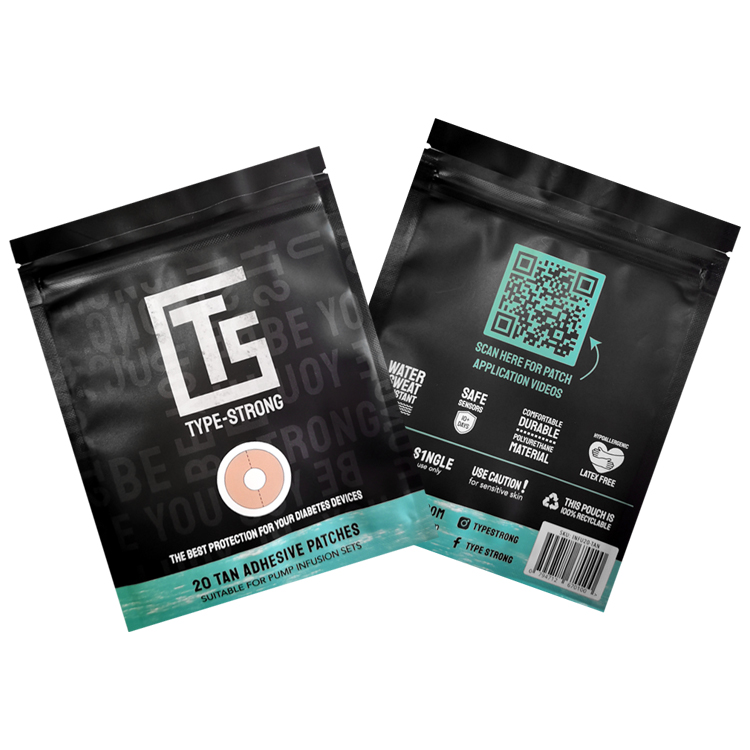 Custom Digital Printed Matte Flat Pouch (120 Micron) with Zipper for 20ct Medical Device Adhesive Patches Gallery 2