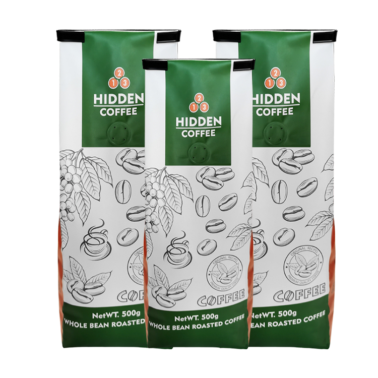 Custom Digital Printed Matte Side-Gusset Coffee Pouch (140 Micron) with Degassing Valve for 500g Whole Beans Gallery 2