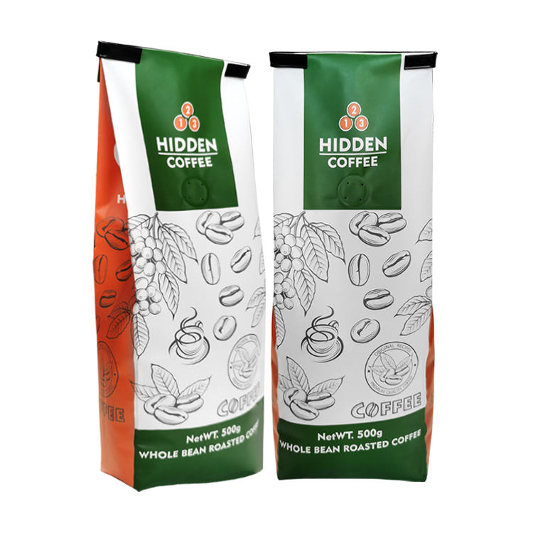 Custom Digital Printed Matte Side-Gusset Coffee Pouch (140 Micron) with Degassing Valve for 500g Whole Beans Gallery 3