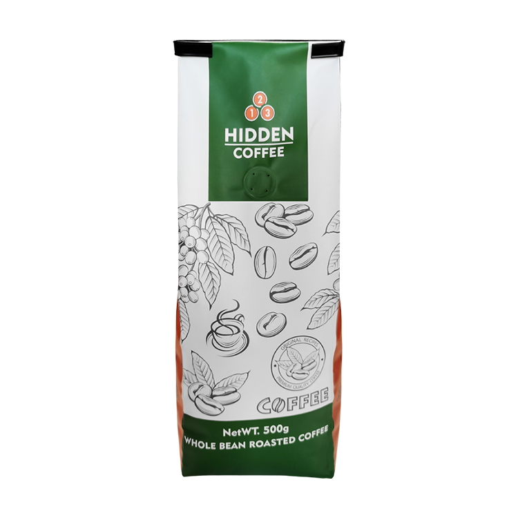 Custom Digital Printed Matte Side-Gusset Coffee Pouch (140 Micron) with Degassing Valve for 500g Whole Beans Gallery 4