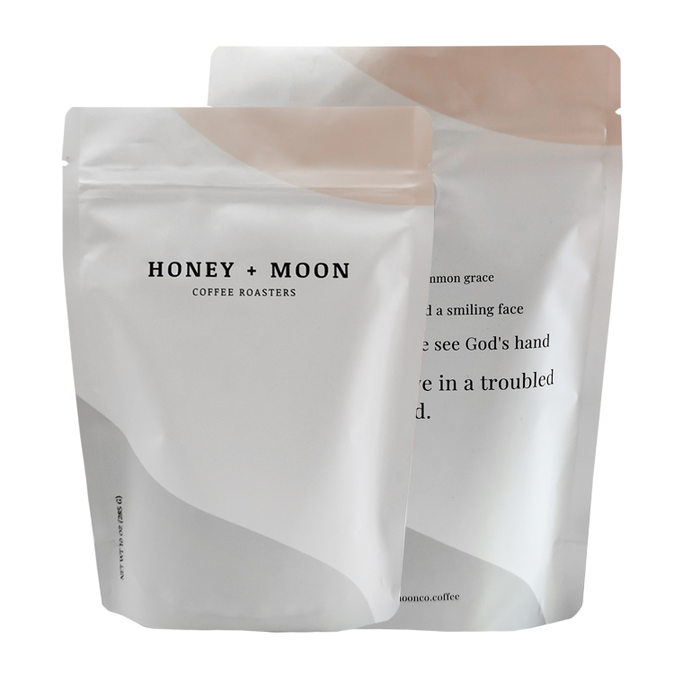 Custom Digital Printed Matte Stand-Up Coffee Pouch (MATOPP/VMPET/PE) with Valve for 10oz (285g) Specialty Beans Gallery 3