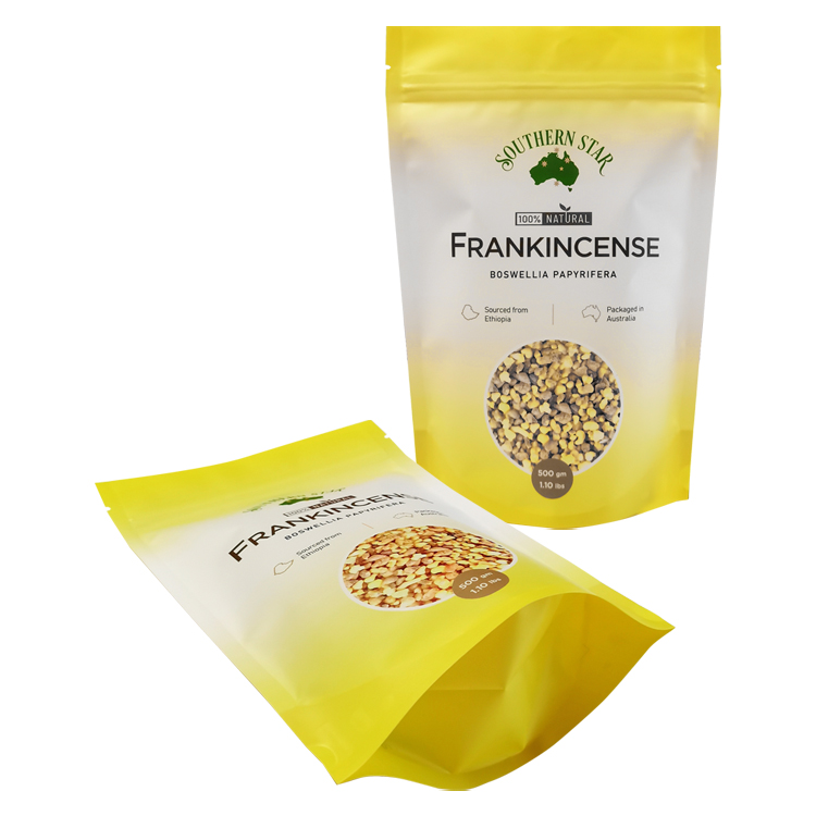 Custom Digital Printed Matte Stand-Up Pouch (120 Micron) with Clear Window for 500g Natural Frankincense Resins Gallery 5