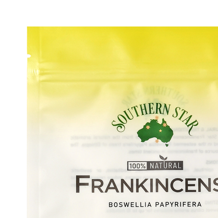 Custom Digital Printed Matte Stand-Up Pouch (120 Micron) with Clear Window for 500g Natural Frankincense Resins Gallery 6