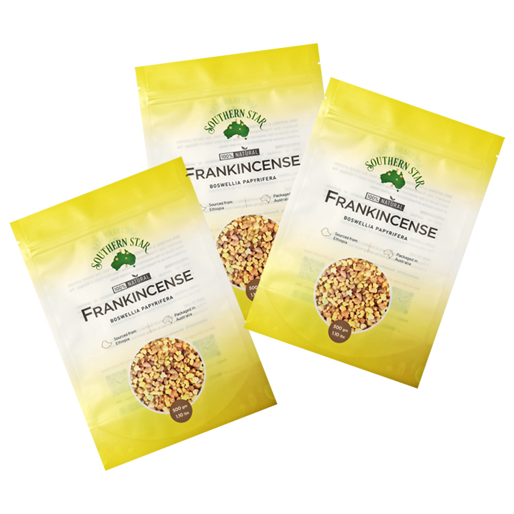 Custom Digital Printed Matte Stand-Up Pouch (120 Micron) with Clear Window for 500g Natural Frankincense Resins Gallery 3