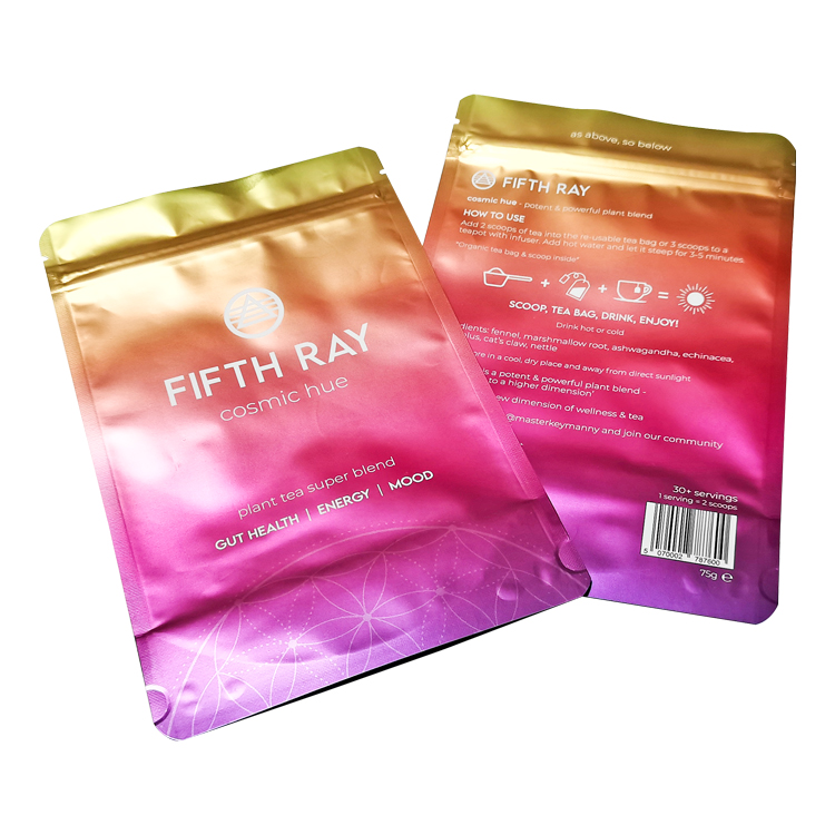 Custom Digital Printed Matte Stand-Up Pouch (120 Micron) with VMPET Barrier for 75g Herbal Tea Blends Gallery 4
