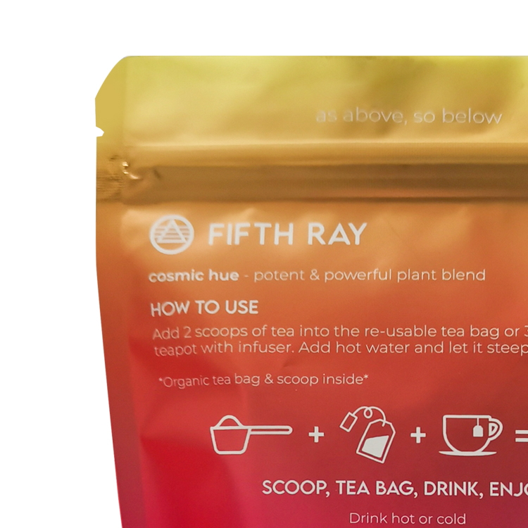 Custom Digital Printed Matte Stand-Up Pouch (120 Micron) with VMPET Barrier for 75g Herbal Tea Blends Gallery 6