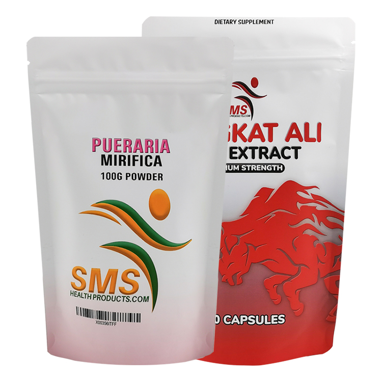 Custom Digital Printed Matte Stand-Up Pouch (MATOPP/VMPET/PE) with Zipper for 100ct Capsule Dietary Supplements
