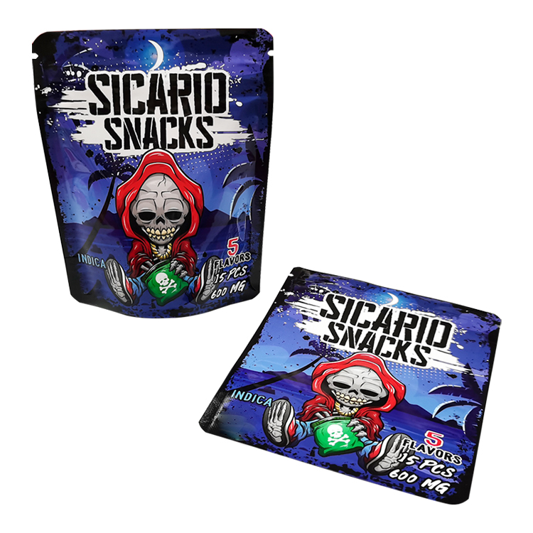 Custom Digital Printed Metallized Stand-Up Pouch (10.2x12.7cm) with Zipper for 15ct Cannabis Gummies Gallery 6