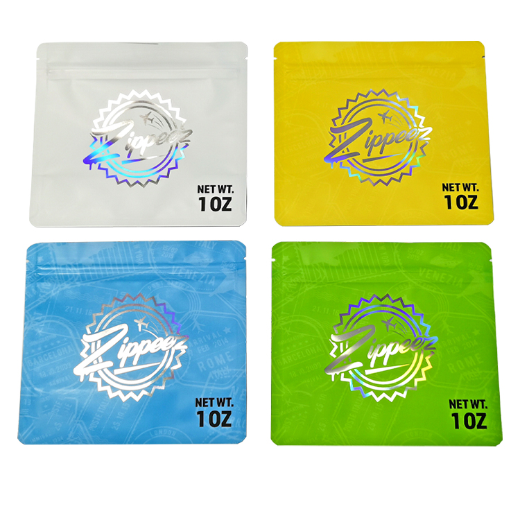 Custom Holographic Metallized Stand-Up Pouch with Spot UV for Cannabis Flower Gallery 5