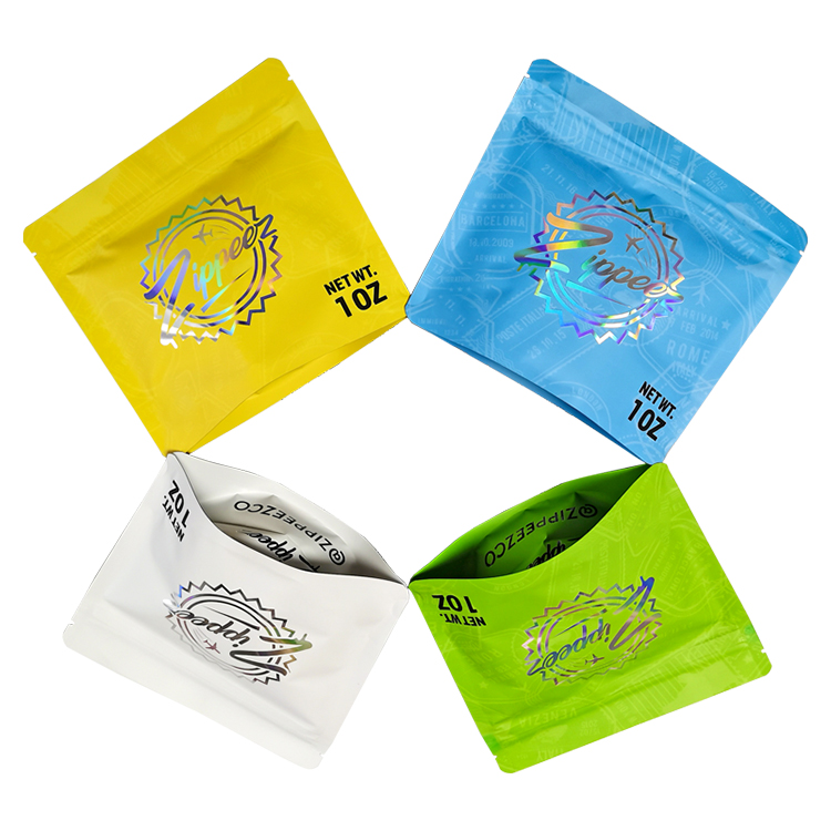 Custom Holographic Metallized Stand-Up Pouch with Spot UV for Cannabis Flower Gallery 4