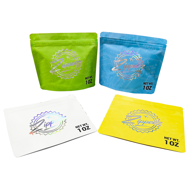 Custom Holographic Metallized Stand-Up Pouch with Spot UV for Cannabis Flower Gallery 3