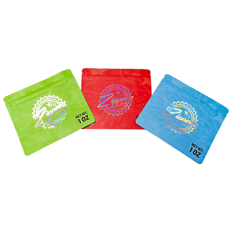 Custom Holographic Metallized Stand-Up Pouch with Spot UV for Cannabis Flower Gallery 6