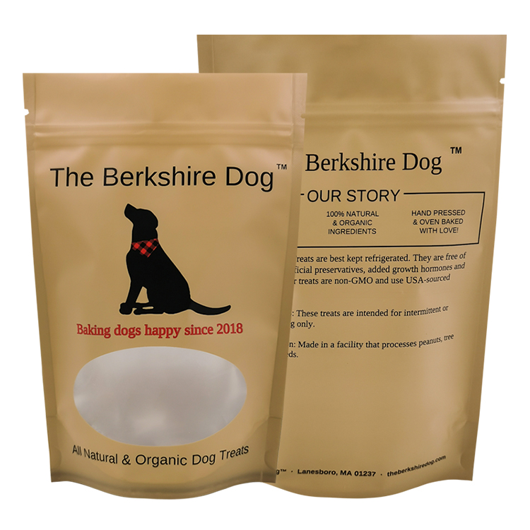 Custom Matte Stand-Up Pouch (120 Micron) with Oval Window for Premium Organic Dog Treats