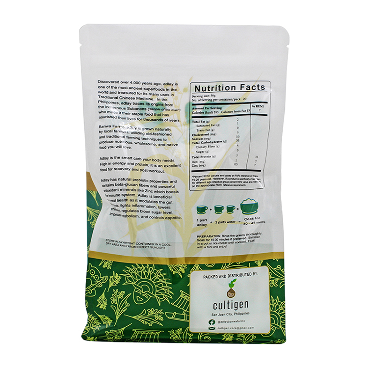 Custom Printed 1kg Flat Bottom Pouch (PET/NY/PE) with Teardrop Window for Rice & Ancient Grains Gallery 4