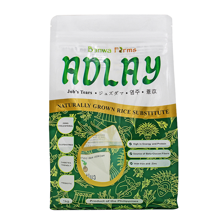Custom Printed 1kg Flat Bottom Pouch (PET/NY/PE) with Teardrop Window for Rice & Ancient Grains Gallery 3