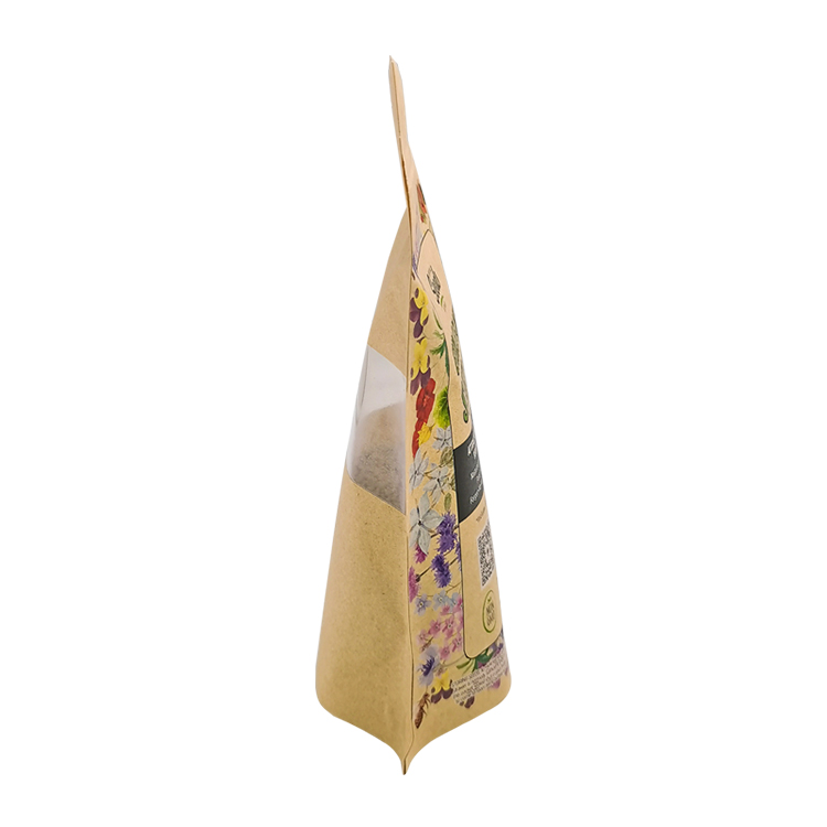 Custom Printed Brown Kraft Stand-Up Pouch with Full-Width Window for Garden Seed Kits & Organic Sprout Packaging Gallery 5